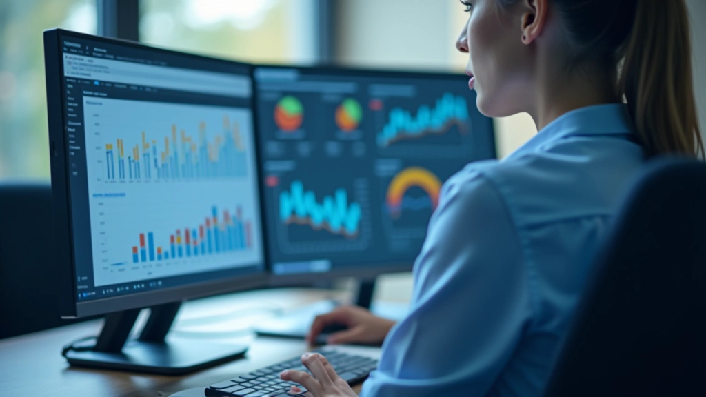 Графики и диаграммы экономических показателей на экране компьютера