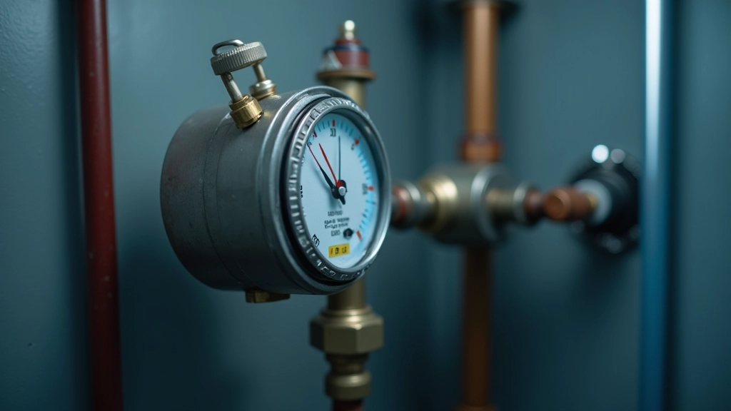 Счетчик газа в техническом шкафу дома с металлическими трубами