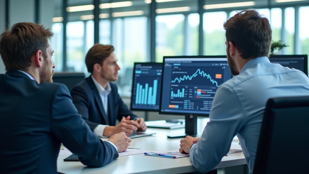 Profesionální tým analytiků sledující cenové trendy a inflační data na počítačích